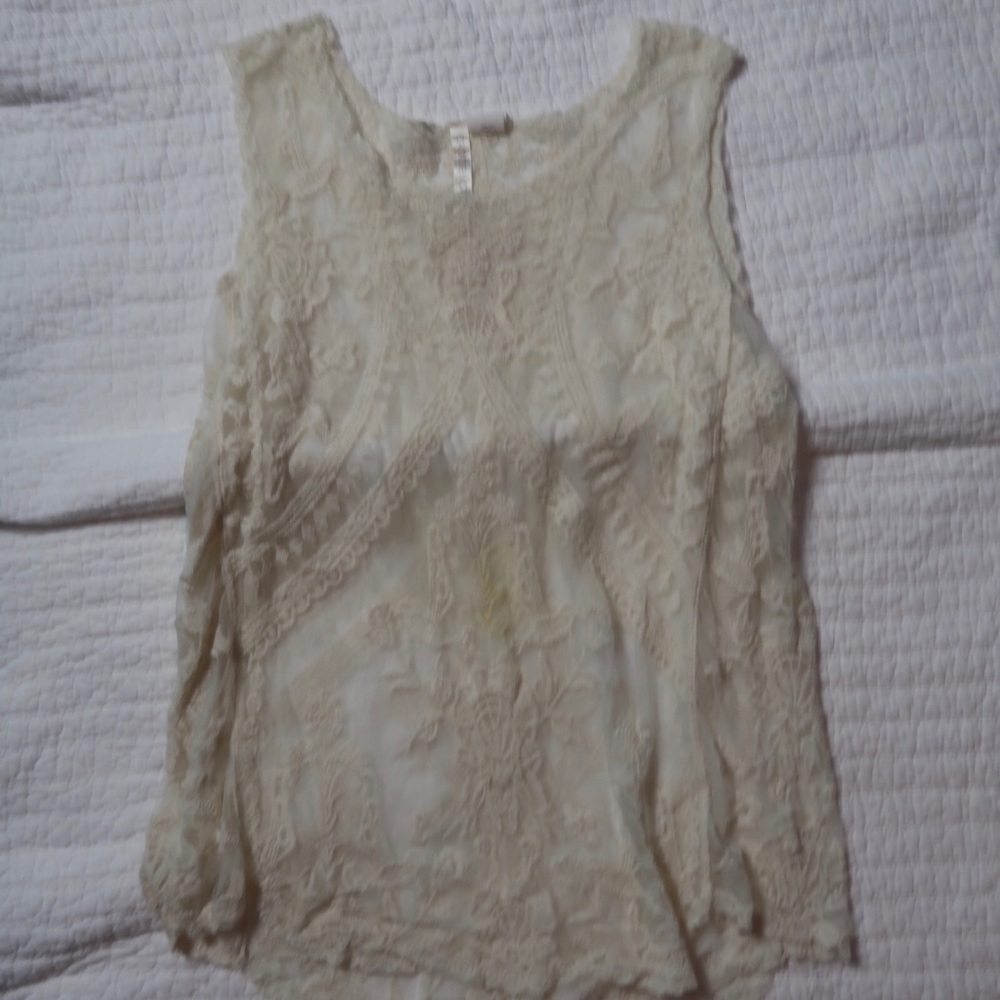 Sheer lace tank top